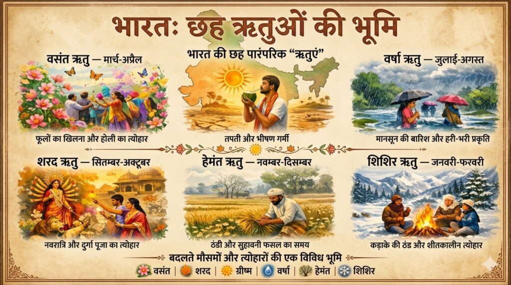 🌦️ ਭਾਰਤ ਦੇਸ਼…. ਛੇ ਵਿਲੱਖਣ ਰੁੱਤਾਂ ਦੀ ਧਰਤੀ